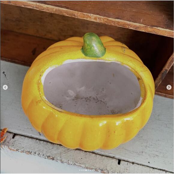 Vintage Halloween Anthropomorphic Jack Pumpkin Planter Holland Floral LIGHTER - Picture 4 of 8